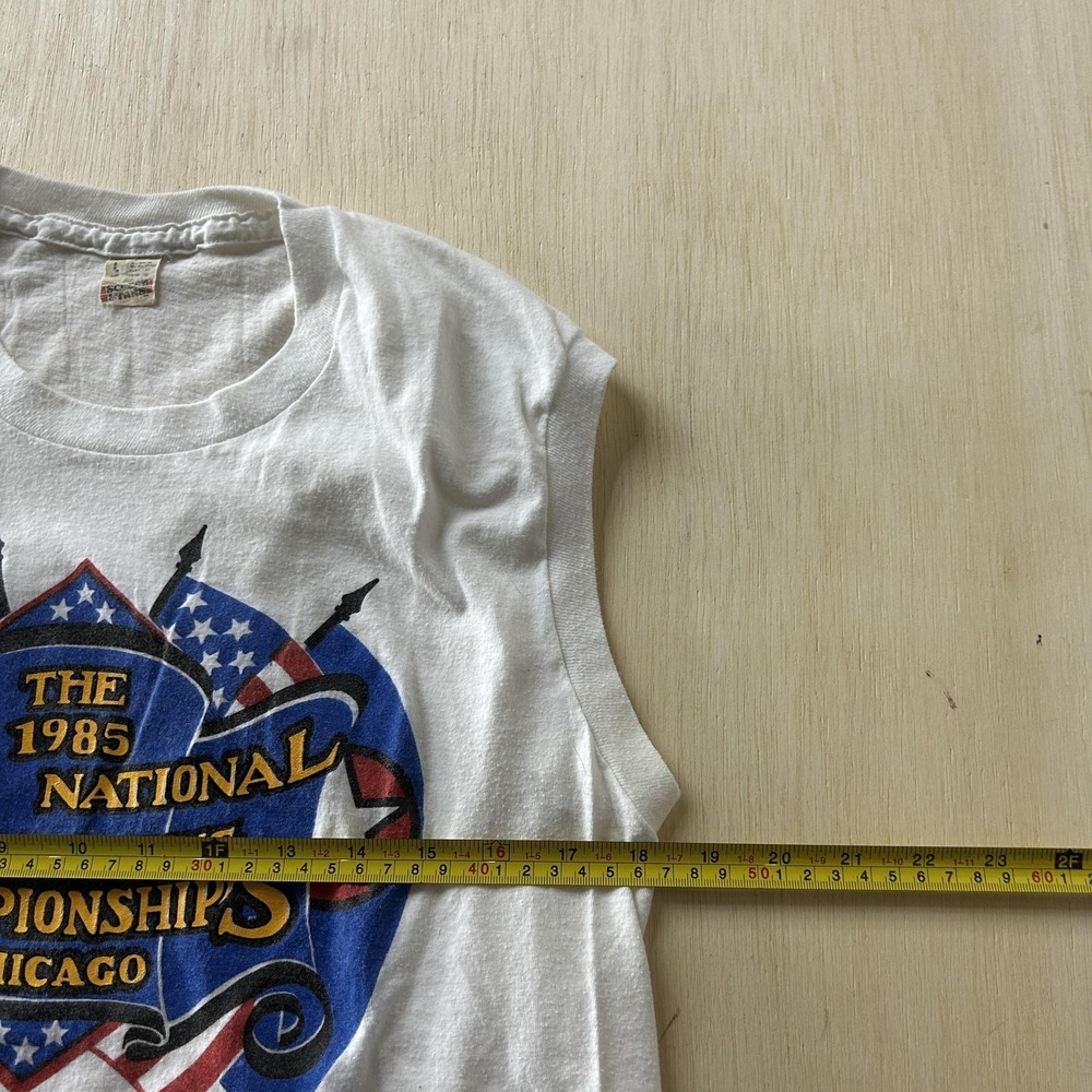Vintage 1985 Senior National Powerlifting Shirt Womens Large White Chicago Tee - Picture 5 of 6
